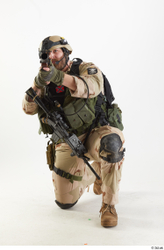 Whole Body Weapons-Rifle Man Pose with machine rifle White Army Athletic Bearded Studio photo references